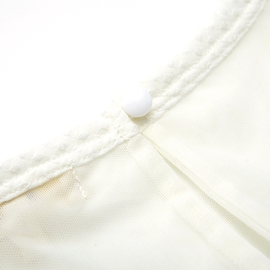 Robe blanche en coton pour filles, longueur genou, avec manches bouffantes, coupe trapèze, design uni, respirante, tenue décontractée d'été - Product Image 6