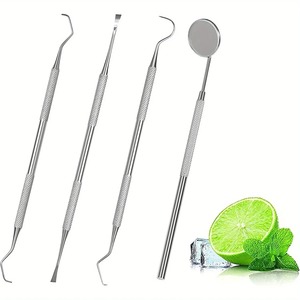 Kit de Soins Dentaires Professionnel Manuel - Nettoyeur de Langue et Outils Dentaires en Acier Inoxydable avec Poignée Ergonomique, Miroir Buccal et Étui de Voyage - Product Image 6