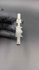 Luxury Moissanite <b>Initial</b> <b>Pendant</b> Necklace Iced Out Letter Charm Hip Hop Jewelry <b>Silver</b> Tone Design Accessory - Product Image 2