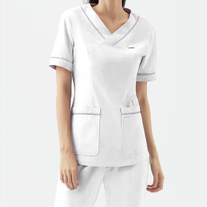 Uniforme Médico de Poliéster, Spandex y Rayón para Hospital, Yoga, Enfermería, Material para Hombre, Corte Ajustado, Azul Claro - Product Image 3