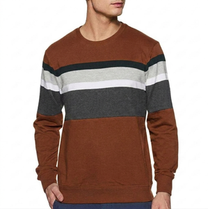 Sudadera de algodón 100% para hombre, cuello redondo, forro polar grueso, manga larga, patrón liso, bordado, teñido liso - Product Image 2