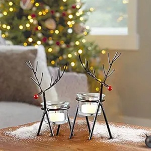 Lanternes en papier découpées en forme de cerf de Noël de qualité supérieure, blanches, résistantes à la chaleur, décoration pour la maison - Product Image 3