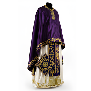 Ensemble de vêtements de prêtre orthodoxe brodés sur mesure avec design de croix dorée Phelonion pour adulte unisexe, service OEM, qualité supérieure, personnalisé - Product Image 3
