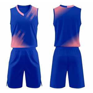 ชุดบาสเก็ตบอลสีน้ำเงินแบบยูนิเซ็กซ์ ปี 2026 เสื้อกล้ามคอวีสีน้ำเงินไล่เฉด กางเกงขาสั้นสีน้ำเงินไล่เฉด ระบายเหงื่อได้ดี แห้งเร็ว - Product Image 1