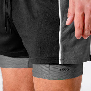 โอโม ฟิตเนส กางเกงขาสั้นกีฬาลำลองสำหรับผู้ชาย โพลีเอสเตอร์ สำหรับวิ่ง ออกกำลังกาย ยืดหยุ่น/แห้งเร็ว บาสเก็ตบอลอเมริกันสองชั้น - Product Image 4