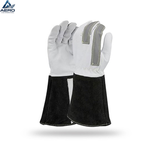 Guantes de Soldadura de Cuero Vacuno Rojo con Logotipo Personalizado, Guantes de Trabajo Ignífugos de Alta Calidad a Buen Precio para Soldadores - Product Image 2