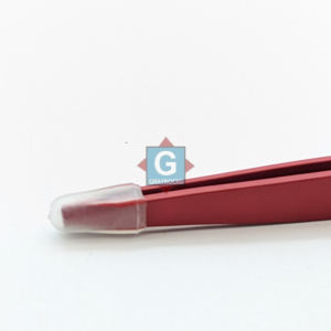 Pince à épiler de précision à pointe inclinée rouge, en acier inoxydable personnalisé pour le modelage des sourcils - Product Image 5