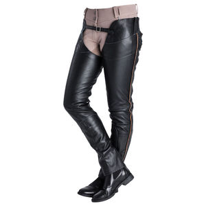 English Equestrian Horse Riding <b>Half</b> <b>Chaps</b> Unisex Men Women Adult Outdoor Protective Genuine Leather Zipper Closure - Product Image 2