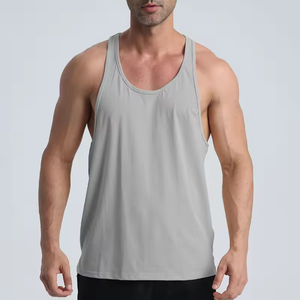 Custom LOGO Casual Breathable Workout Muscle Running Sleeveless Gym T Shirt Racerback <b>Singlet</b> <b>Men</b> Tank Top - Product Image 5
