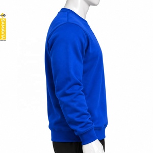 SAMAVIA Men's Royal <b>Blue</b> Crewneck Sweats Shirt Pullover <b>Long</b> <b>Sleeve</b> Casual Fleece <b>Top</b> Ribbed Cuff Hem Warm Apparel - Product Image 3