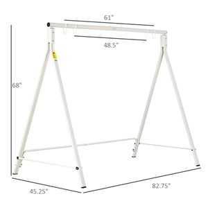 "Indoor Metal Porch <b>Swing</b> Stand Heavy Duty <b>Swing</b> <b>Frame</b> 660 LBS Weight Capacity Hanging Chair Stand Backyard Patio Lawn" - Product Image 3