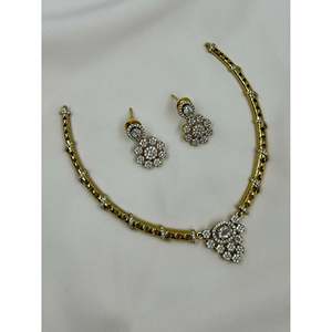 Indian Traditional Gold Plated Hasli <b>Necklace</b> <b>Set</b> with CZ <b>Earrings</b> for <b>Bridal</b> & Festival - Product Image 5