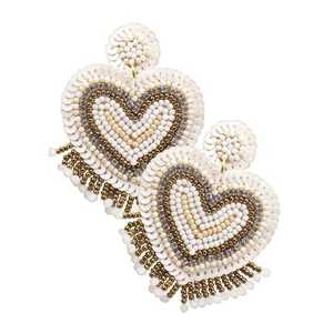 Boucles d'oreilles pendantes à pampilles perlées roses pour femmes, style bohème, bijoux de fête - Product Image 3