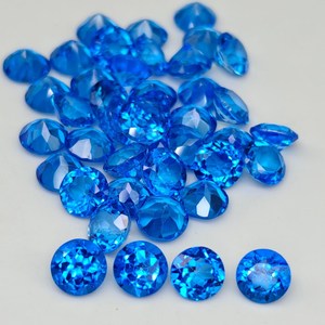 บลูโทแพซสวิสทรงกลมเจียระไนสวยงาม สำหรับทำเครื่องประดับ ขายส่ง DIY - Product Image 1
