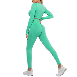 Conjunto de Ropa Deportiva para Yoga y Ejercicio, OEM ODM, Transpirable, Levanta Glúteos, Tallas Grandes, Ajuste Ceñido, Cintura Alta Elástica, por Encima de la Rodilla, para Mujer - Product Image 2