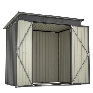 Caseta de Almacenamiento para Exteriores Resistente a la Intemperie de 6 x 4 pies, Color Negro, para Jardín, Patio Trasero o Césped - Product Image 5