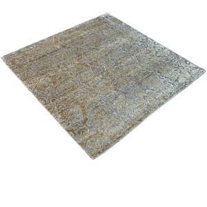 Modern Luxury Abstract Jacquard Damask Area <b>Rug</b>-Gold Silver <b>Grey</b> Low Pile Velvet Carpet for <b>Living</b> <b>Room</b> Hotel - Product Image 6