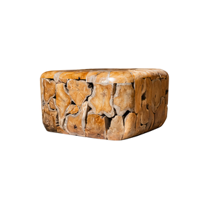 ARTERRA Premium Eco Friendly Living Room Furniture Combining Natural Wood Texture Luxury Handcrafted Rustic Teak Root <b>Cube</b> <b>Table</b> - Product Image 1
