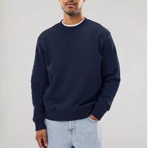 Sweat-shirt à col rond surdimensionné avec logo personnalisé, pull tricoté uni, décontracté/formel, pour homme, automne/hiver, vente en gros - Product Image 2
