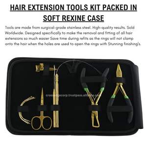Kit de herramientas para extensiones de cabello con estuche, herramienta de gancho y lazo de tracción de cuentas, kit de alicates para extensiones de cabello, tijeras de corte y herramienta para dedos - Product Image 5