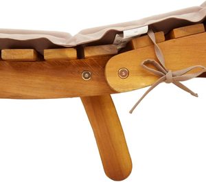 Chaise longue en teck avec coussin, lit de repos extérieur au bord de la piscine, design contemporain pour villa, hôtel, mobilier de resort - Product Image 2