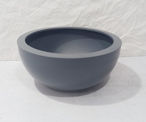 Grey <b>Large</b> Round Metal Planter Bowl Modern Grey Finish Indoor Outdoor Flower <b>Pot</b> Wide Decorative Iron Planter for Garden - Product Image 4