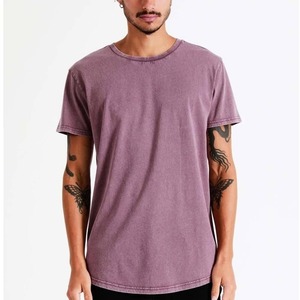 T-shirt en maille de luxe uni style urbain pour homme, délavé à l'acide, écoresponsable, vente en gros - Product Image 5