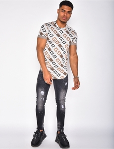 Camisa Casual de Manga Corta para Hombre, Cuello Redondo, Doble Botonadura, 100% Algodón, Secado Rápido, Transpirable, Tejido de Punto, para Verano - Product Image 1