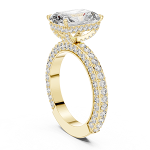 Finaliza tu apariencia Joyería única chapada en oro de 14 quilates Anillo de diamante de halo de oro Elegante joyería nupcial y propuesta - Product Image 6