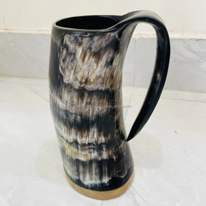 Taza de cerveza de cuerno de búfalo pulido, auténtica, hecha a mano, inspirada en la artesanía de artesanos indios. - Product Image 2