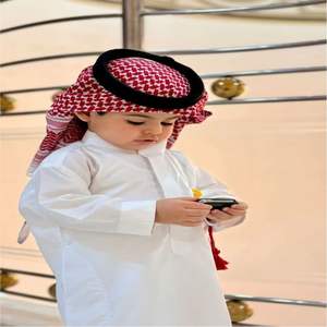 Uniforme Escolar Saudí para Niños y Niñas de Secundaria, Conjunto de Thobe de Algodón Blanco con Logotipo y Talla Personalizados - Product Image 6