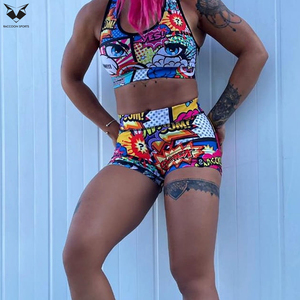 Shorts de sport pour femmes 2026, personnalisables, avec couleurs et designs contrastés, très vendus, confortables, en tissu doux au toucher, pour l'extérieur et la gym - Product Image 6
