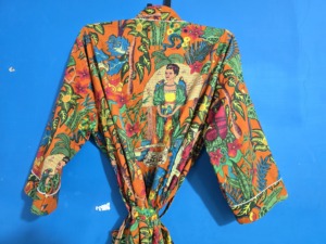 เสื้อคลุมกิโมโนผ้าฝ้ายลายดอกไม้สไตล์โบฮีเมียนเสื้อคลุมอาบน้ำพิมพ์ลายบล็อกยาวน้ำหนักเบาเสื้อคลุมเลานจ์ผูกเอวชุดคลุมสำหรับใส่ในรีสอร์ท - Product Image 5