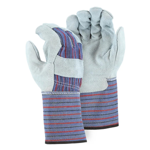 Nouveaux gants de travail de qualité supérieure en cuir de vachette grainé, imperméables, avec paume renforcée, poignet réglable et sangle dorsale courte à rayures, pour une sécurité optimale. - Product Image 5