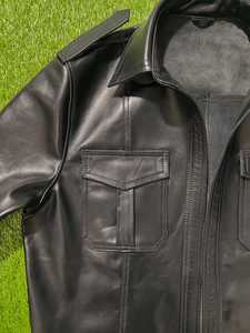 Men <b>Winter</b> Plain Dyed <b>Leather</b> <b>Jacket</b> Casual Long Sleeve Slim Fit Stand Collar Two Pocket Outerwear for Office Daily Wear - Product Image 5
