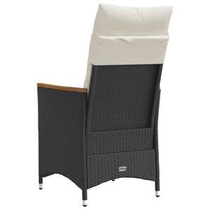 Silla de jardín reclinable negra y crema - Product Image 6
