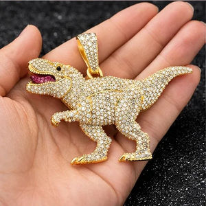 SHRAMAN JEWELS Colgante de Dinosaurio con Incrustaciones de Moissanita, Personalizado, Estilo Hip Hop, Plata 925 con Baño de Rodio, Estilo Clásico, Amuleto Brillante para Fiesta - Product Image 6
