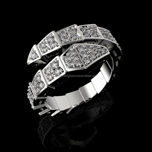Bague de mariage pour homme en argent sterling 925 plaqué rhodium avec moissanite ronde et diamant, sertie en grappe, pour le petit doigt - Product Image 4