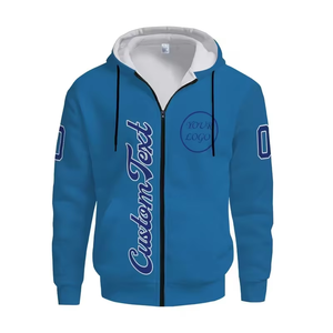 Men's Custom Zip-Up Hoodie Personalized Customize Your Name & Number Logo Fashionable Piece Interesting Design Suitable Sports - Product Image 6