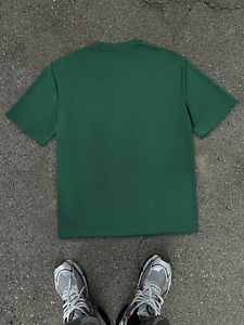 T-shirt décontracté et élégant pour homme, tendance estivale, à manches courtes, coupe ample, col rond, grande taille, 100 % coton, imprimé sur le devant - Product Image 3
