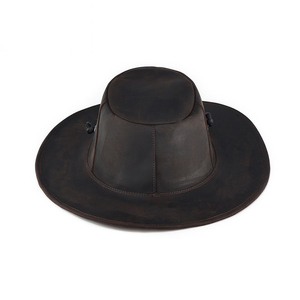 Hot Sales Wholesale Custom High Quality Children's Black Brown Real Leather Cowboy <b>Hat</b> - Product Image 1