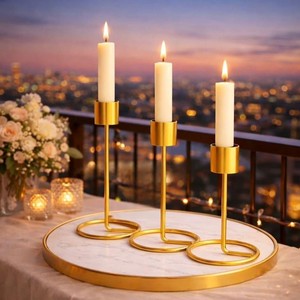 เชิงเทียนไม้สักพรีเมียมรูปหกเหลี่ยมแกะสลัก ขายส่ง มอราบาดาบาด - Product Image 1