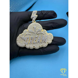 สร้อยคอจี้เมฆในฝันสุดหรูจี้เพชรแบบฮิปฮอปสายฟ้าแลบ - Product Image 2
