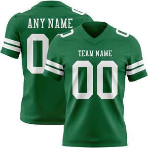 Green Premium Football Jersey White Mesh Custom Heat-Transfer Printing Short Sports Wear Quick Dry Oversized Cropped Fit Unisex - Product Image 1