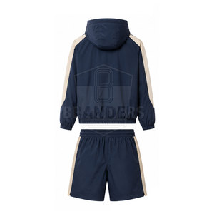 Training Men Hooded Windbreaker <b>Shorts</b> <b>Set</b> Lightweight Zip Up Jacket And Matching <b>Shorts</b> For Gym Fitness Outdoor Sportswear - Product Image 3