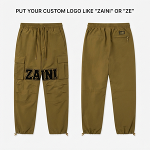 Men Windbreaker Pants Premium 110 GSM Cotton Fabric Water Resistant <b>Lightweight</b> Drawstring Closure Side Pockets <b>Jogger</b> Mid - Product Image 1