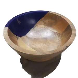 Modern Luxury Epoxy Resin & Wood <b>Serving</b> <b>Bowl</b> For <b>Salad</b> Fruits & Dinnerware Rounded Stylish <b>Salad</b> <b>Serving</b> <b>Bowl</b> For Kitchenware - Product Image 1