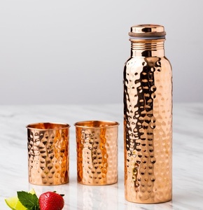 Botella de Agua de Cobre con Tapa, Recipiente para Bebidas de Metal de Cobre Puro - Product Image 3