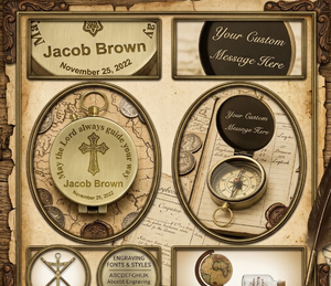 Marine International Personalized Vintage Brass <b>Compass</b> Cross Engraving Handmade Portable Shape Religious Theme Business Gift - Product Image 5