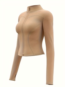 Womens Performance Fit Yoga <b>Jacket</b> Long Sleeve Full <b>Zip</b> Fitness Sportswear Custom Logo OEM ODM Private Label Bulk Wholesale - Product Image 5